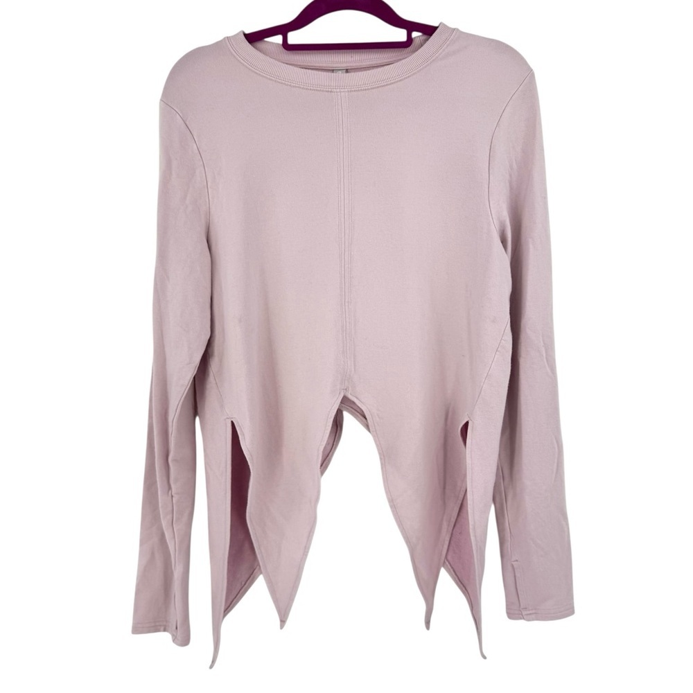 Athleta Nirvana Tie-Side Sweatshirt XS Pink Soft Lightweight Knit